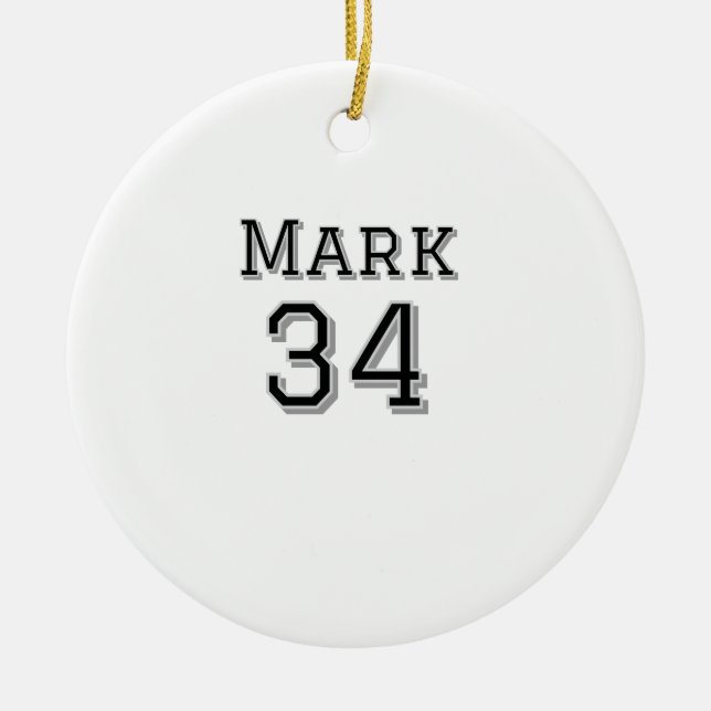 Adorno De Cerámica nombre de equipo agregar nombre de jugador fecha d (Frente)