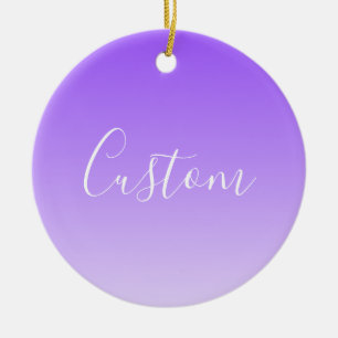 Adorno De Cerámica Nombre de escritura cursiva y ombre morado claro e