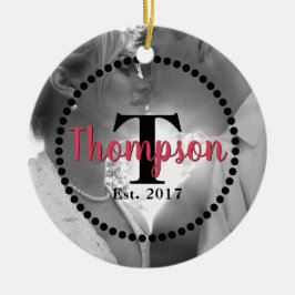 Adorno De Cerámica Nombre de familia de monograma