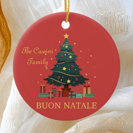 Adorno De Cerámica Nombre de familia italiana Buon Natale Personaliza