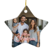 Nombre de familia personalizado y Navidad con foto
