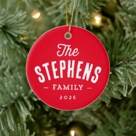 Adorno De Cerámica Nombre de familia rusa simple una foto Navidades r