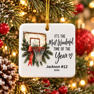 Adorno De Cerámica Nombre de jugador de baloncesto personalizado en N