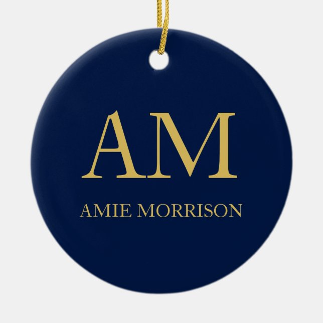 Adorno De Cerámica Nombre de las letras iniciales profesionales de lo (Frente)