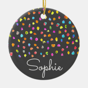 Adorno De Cerámica Nombre de los Navidades de acuarela simple y moder