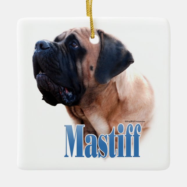 Adorno De Cerámica Nombre de mastiff (albaricoque) (Anverso)