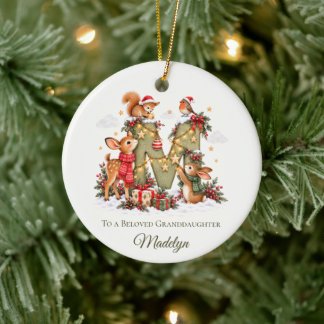 Adorno De Cerámica Nombre de Navidad personalizado – Letra M