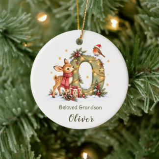 Adorno De Cerámica Nombre de Navidad personalizado – Letra O
