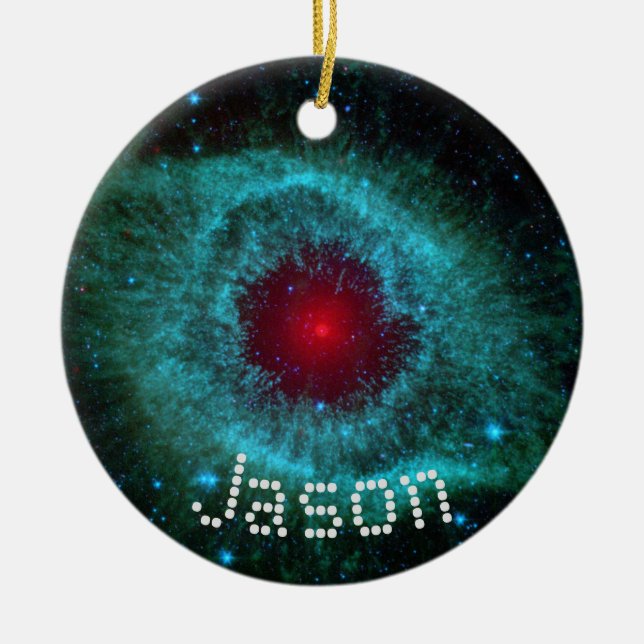 Adorno De Cerámica Nombre de Navidades geek espacial Nebula Science (Frente)