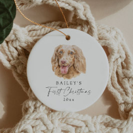 Adorno De Cerámica Nombre de perro personalizado Dachshund Mi primera