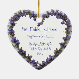 Adorno De Cerámica Nombre de personalizado Foto Flor acuarela