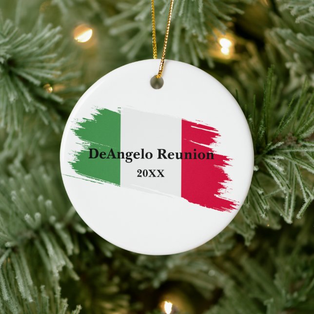 Adorno De Cerámica Nombre de pila italiano Personalizado Bandera Colo (Árbol)