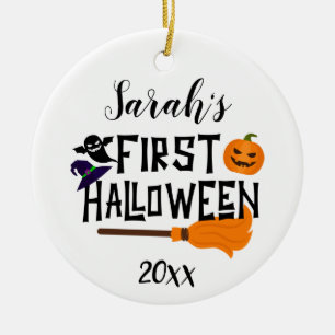 Adorno De Cerámica Nombre del bebé personalizado Primera Calabaza de 