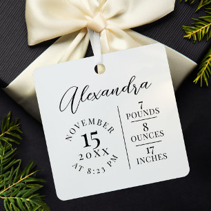 Adorno De Cerámica Nombre del bebé y estadísticas de nacimiento Foto 