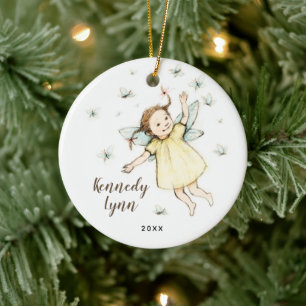 Adorno De Cerámica Nombre del Chica personalizado de Little Woodland