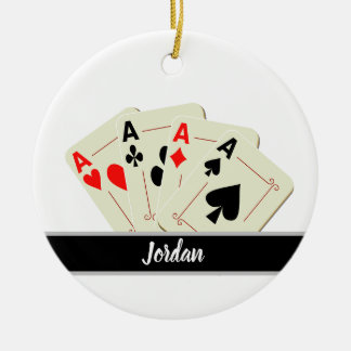 Adorno De Cerámica Nombre del jugador de juego de cartas personalizad