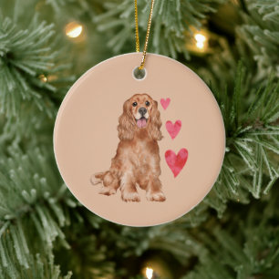 Adorno De Cerámica Nombre del Mascota del Personalizable Cocker Spani