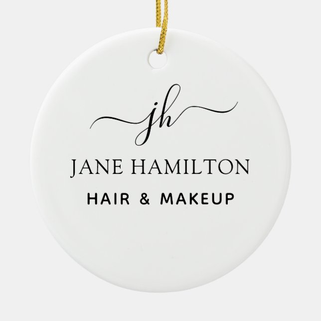 Adorno De Cerámica Nombre del monograma e inicial (Frente)