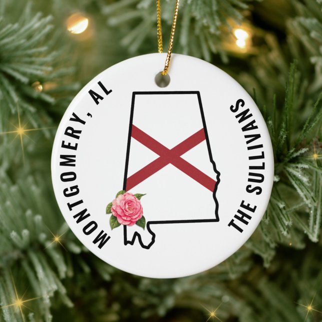 Adorno De Cerámica Nombre personalizado Bandera de Alabama y Cornhole (Subido por el creador)