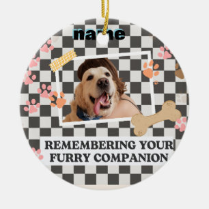 Adorno De Cerámica nombre personalizado blanco negro Bandana