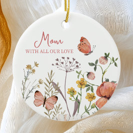 Adorno De Cerámica Nombre personalizado Boho de flores silvestres bot