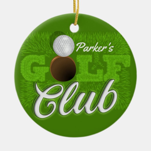 Adorno De Cerámica NOMBRE personalizado Club de Golf Golf Green (Frente)