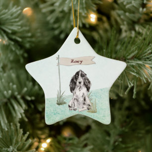 Adorno De Cerámica Nombre personalizado Cocker Spaniel Perro mascota