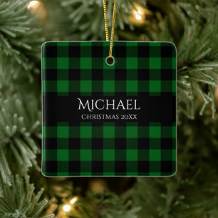 Adorno De Cerámica Nombre personalizado de búfalo año cerámico