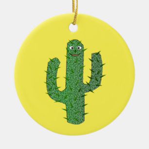 Adorno De Cerámica Nombre personalizado de Cactus Happy Day of the De