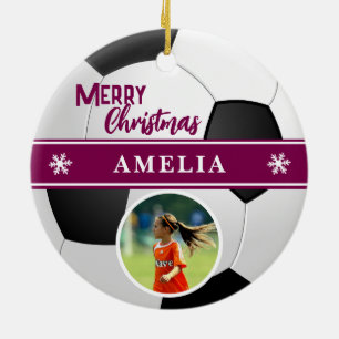 Adorno De Cerámica Nombre personalizado de la bola de fútbol Fotos na