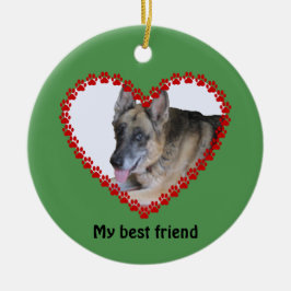 Adorno De Cerámica Nombre personalizado de la pintura de perro fotogr