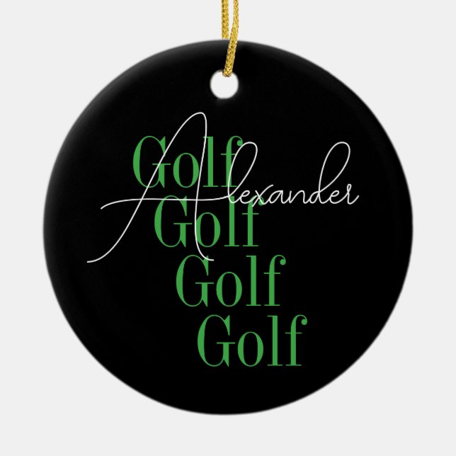 Adorno De Cerámica Nombre personalizado de la tipografía moderna (Frente)