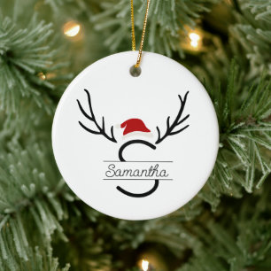 Adorno De Cerámica Nombre personalizado de los Navidades antimonogram