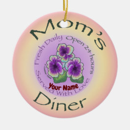Adorno De Cerámica Nombre personalizado de Moms Diner