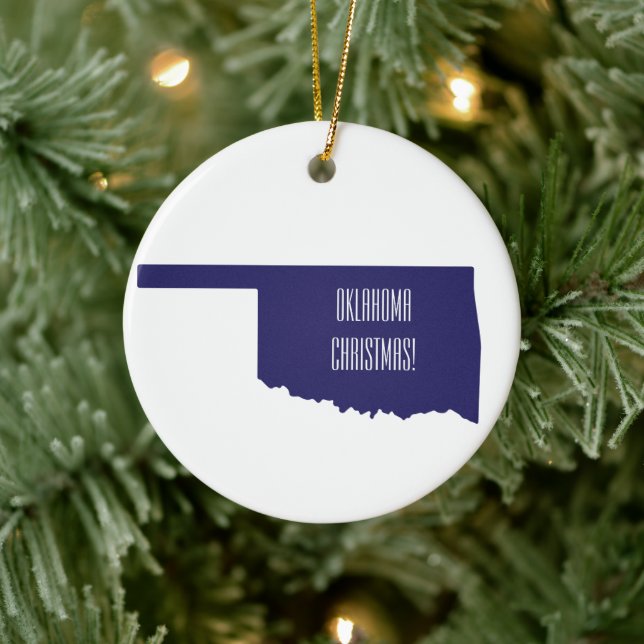 Adorno De Cerámica Nombre personalizado de Oklahoma (Árbol)