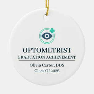 Adorno De Cerámica Nombre personalizado de optometrista desde año