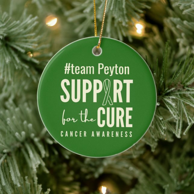 Adorno De Cerámica nombre personalizado de reconocimiento de cáncer O (Árbol)