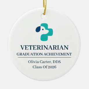 Adorno De Cerámica Nombre personalizado de veterinario desde año
