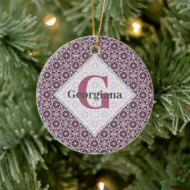 Adorno De Cerámica Nombre personalizado Deco Dusky Rosa cerezo Blosso