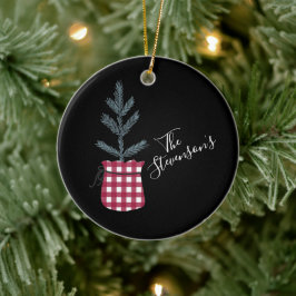 Adorno De Cerámica Nombre personalizado del árbol de pino de verifica