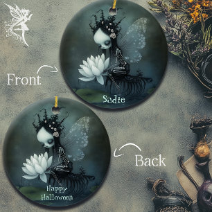 Adorno De Cerámica Nombre personalizado del esqueleto de hadas gótico