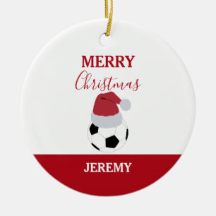 Adorno De Cerámica Nombre personalizado del fútbol de navidad Ball Sp
