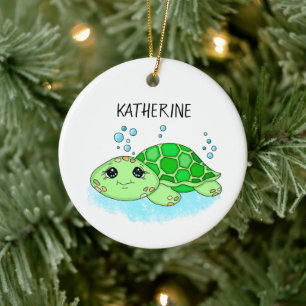 Adorno De Cerámica Nombre personalizado del Personalizado de tortuga