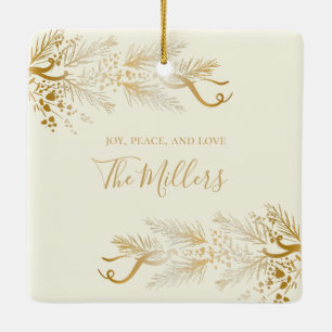 Adorno De Cerámica Nombre Personalizado Elegante Único Feliz Navidad