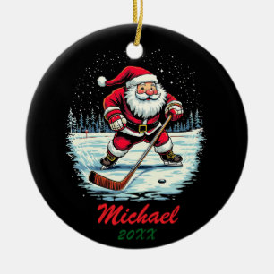 Adorno De Cerámica Nombre personalizado moderno de Santa Jugando Hock