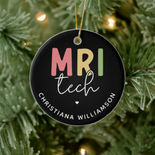 Adorno De Cerámica Nombre personalizado MRI Tech   Regalos Tecnológic