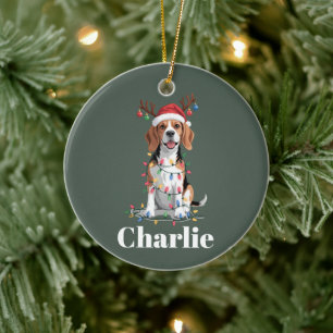 Adorno De Cerámica Nombre Personalizado Navidad Beagle Amante de Perr