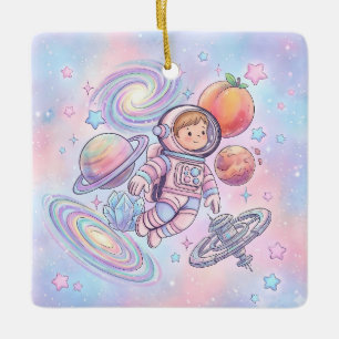 Adorno De Cerámica Nombre Personalizado Niño Astronauta Pequeño Galax