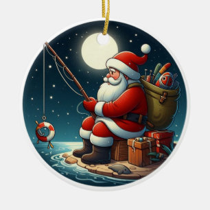 Adorno De Cerámica Nombre personalizado pesca santa