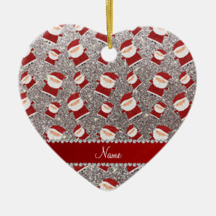 Adorno De Cerámica Nombre personalizado purpurinas de plata santas